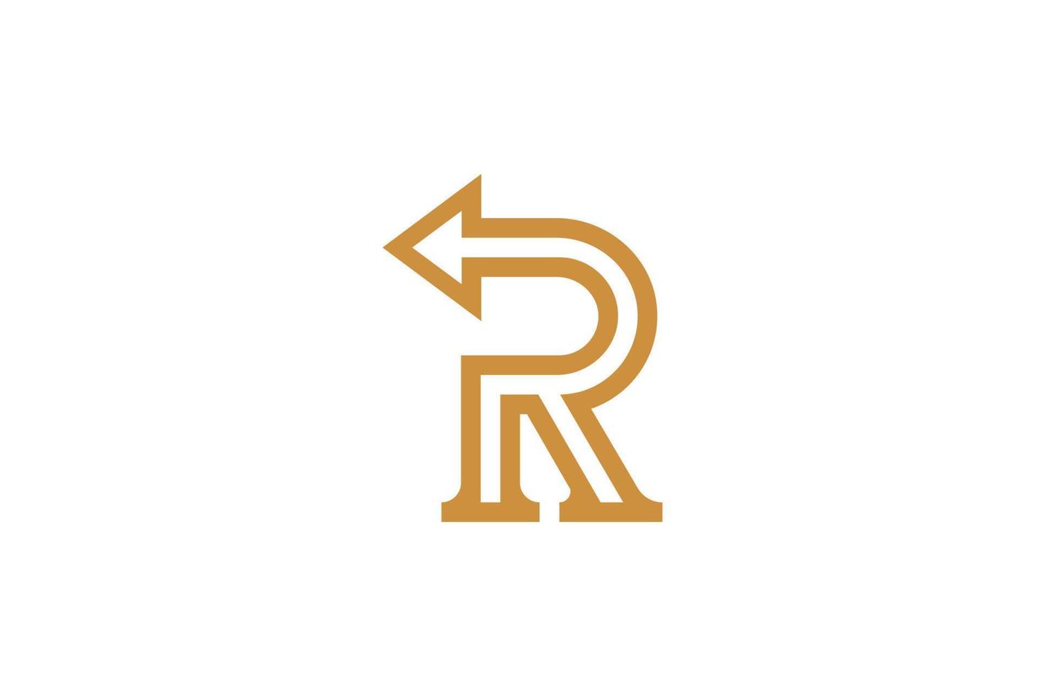 logotipo de vetor de letra inicial r monolinha
