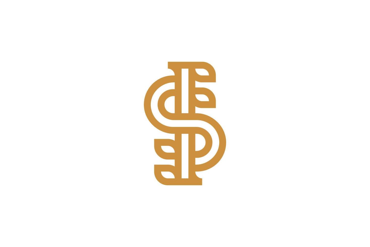 logotipo de luxo monolinha da letra abstrata vetor