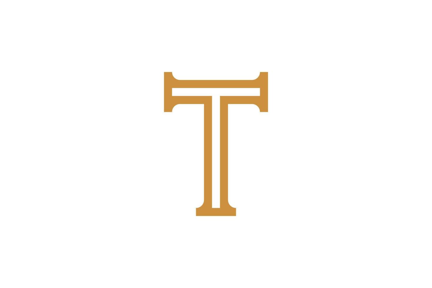 design de logotipo monoline letra t vetor