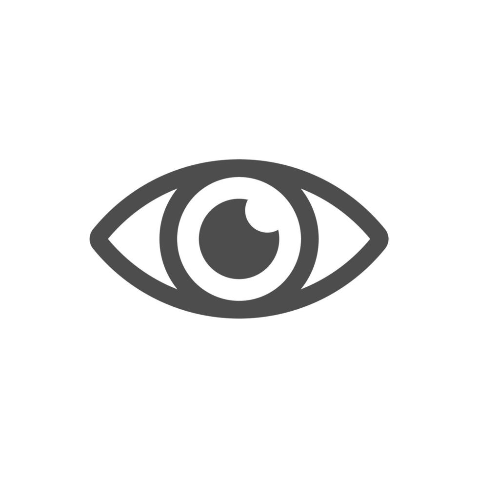 ícone simples de olho no fundo branco vetor
