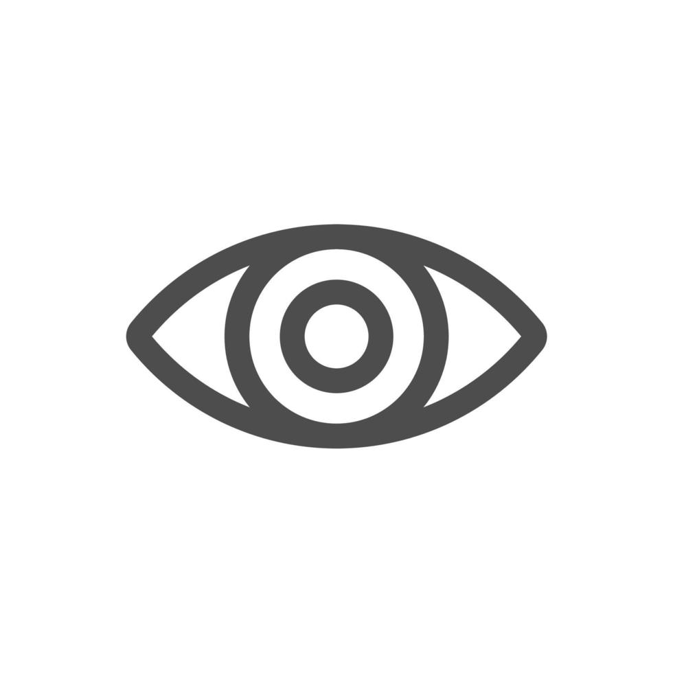 ícone simples de olho no fundo branco vetor