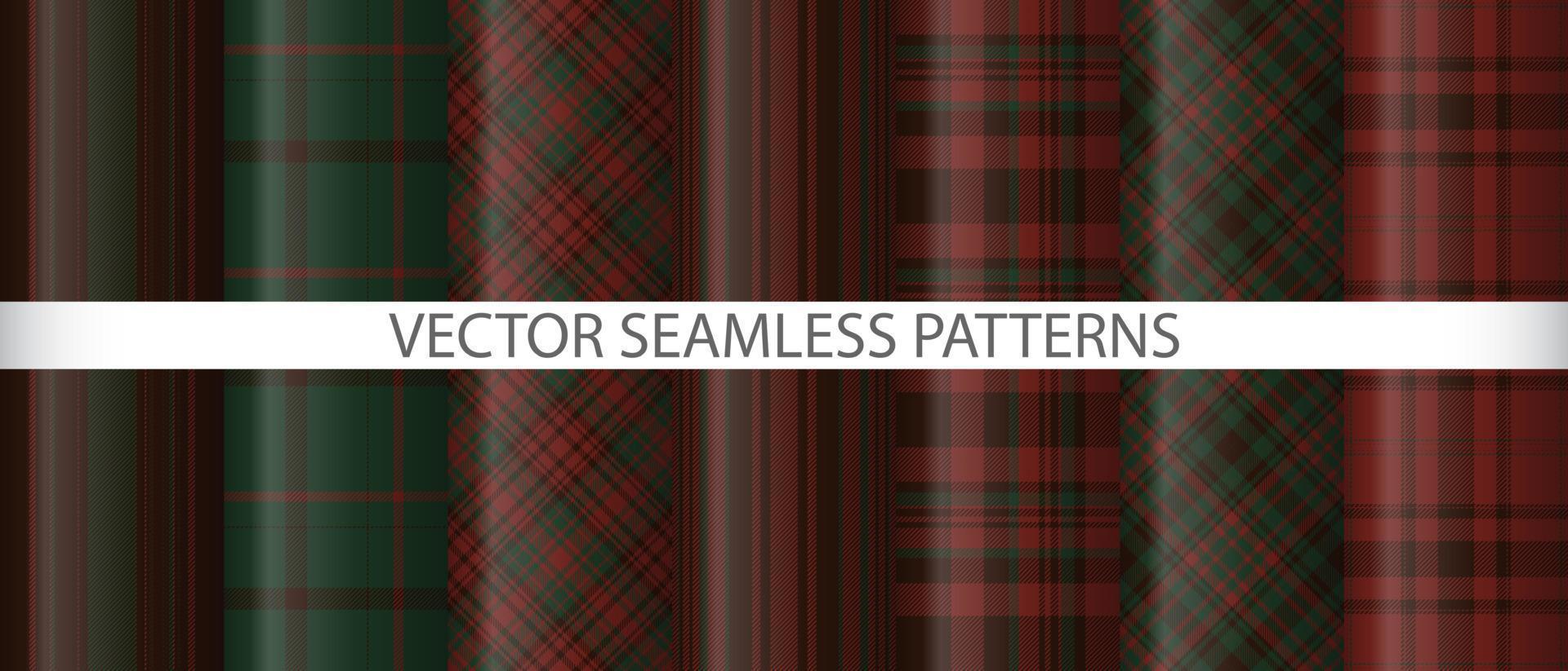 conjunto de fundo vector xadrez. textura padrão tartan. verificação sem costura de tecido têxtil.