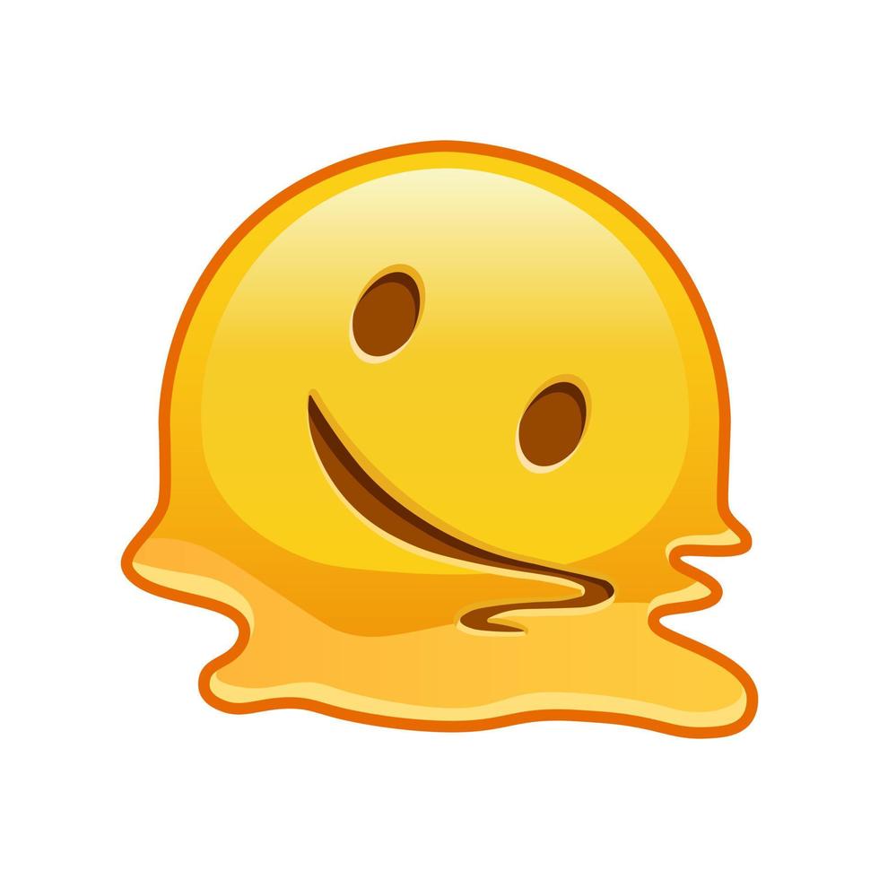 rosto derretendo tamanho grande de sorriso emoji amarelo vetor