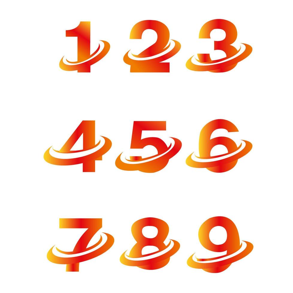 os números definem logos.one dois três quatro cinco seis sete oito nove dez dígitos. ilustração vetorial vetor