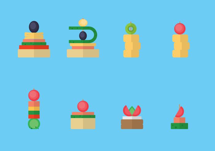 Canape Snacks Plano Ilustração vetor