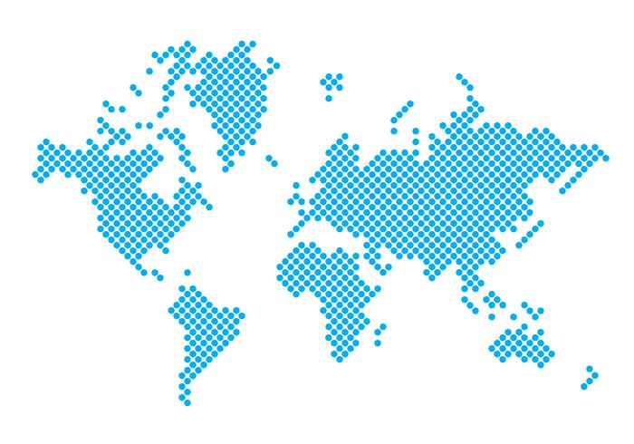 Mapa de mundo pontilhado vetor