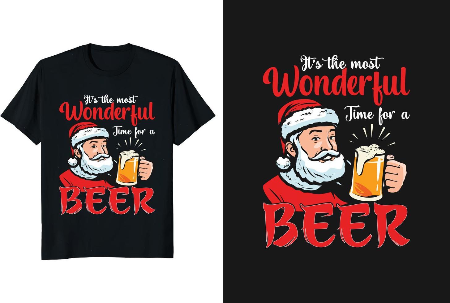 é o momento mais maravilhoso para uma cerveja. design de camiseta de natal para um arquivo vetorial. design de camiseta feia, camisetas de natal amazon, camisetas de natal senhoras vetor