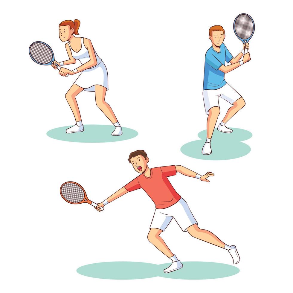 jogando ilustração vetorial de tênis vetor