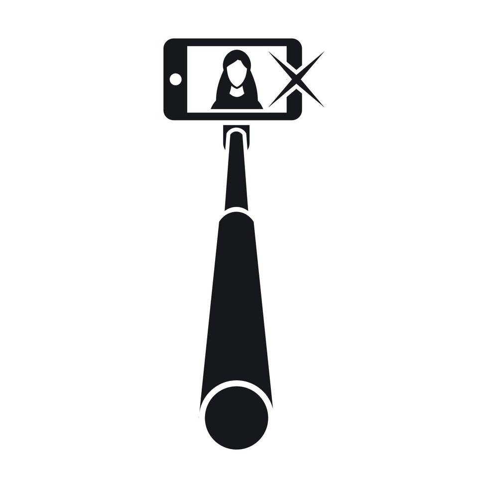 bastão de selfie com ícone de celular, estilo simples vetor