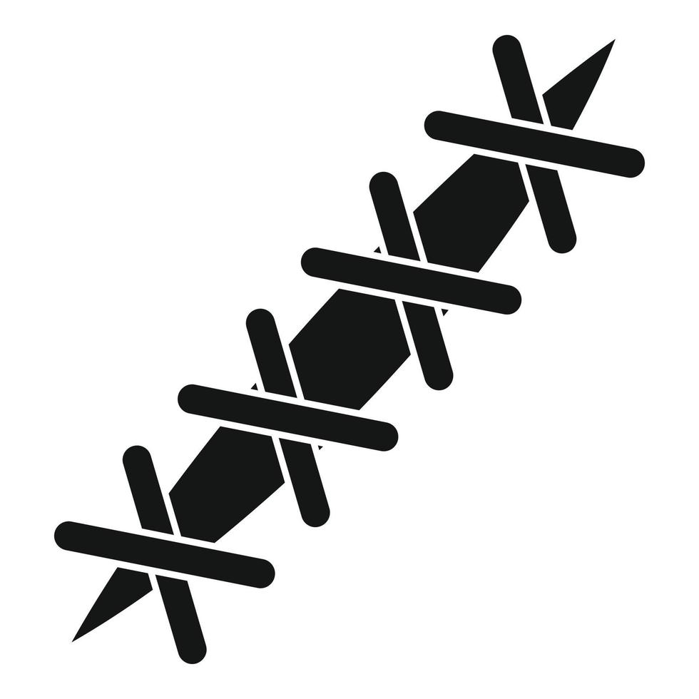 ícone de sutura cruzada, estilo simples vetor