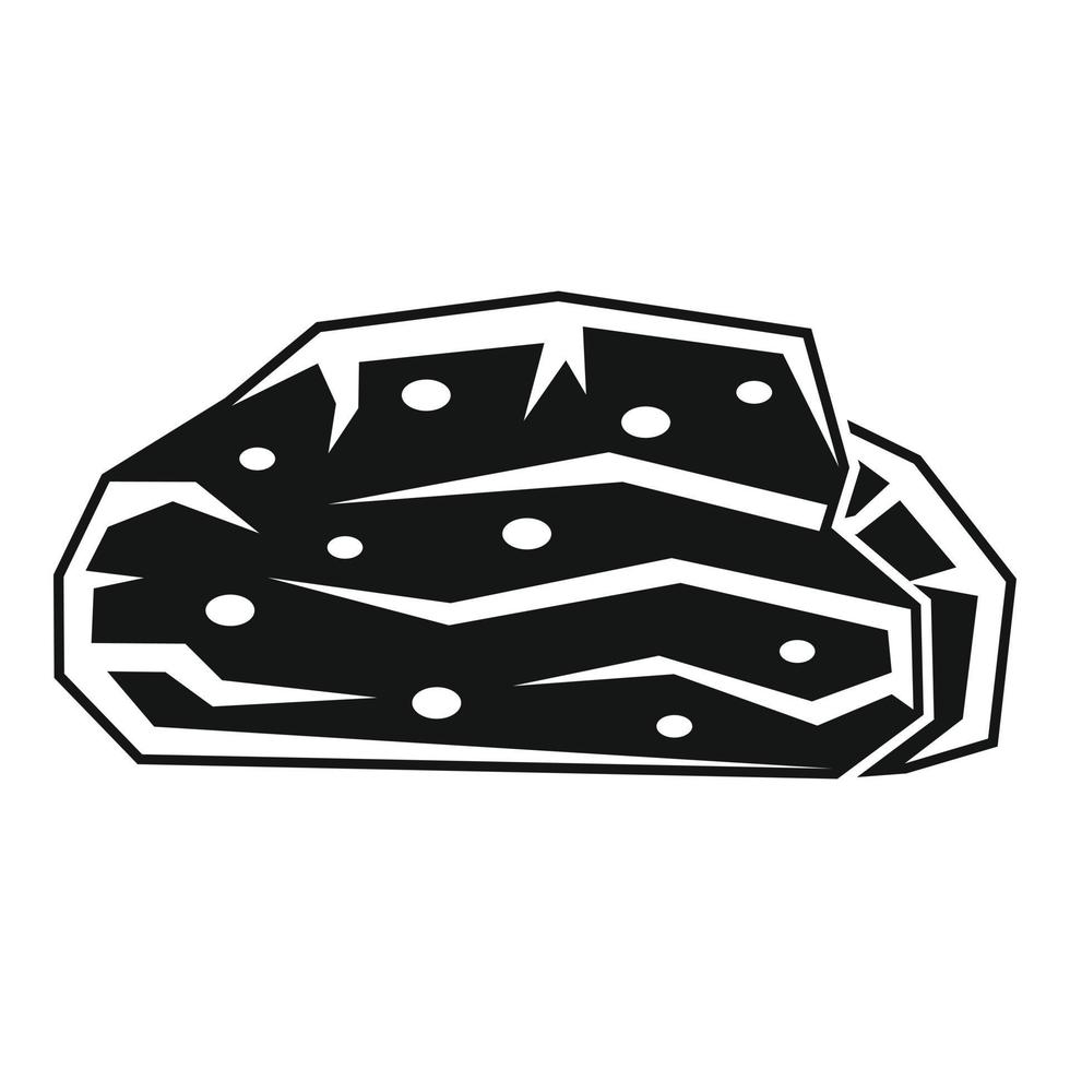 ícone de pedra de turfa, estilo simples vetor