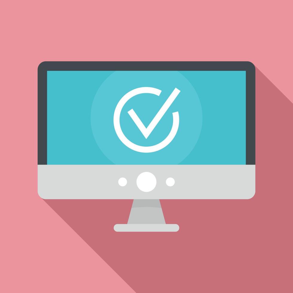 ícone de votação online de monitor de computador, estilo simples vetor