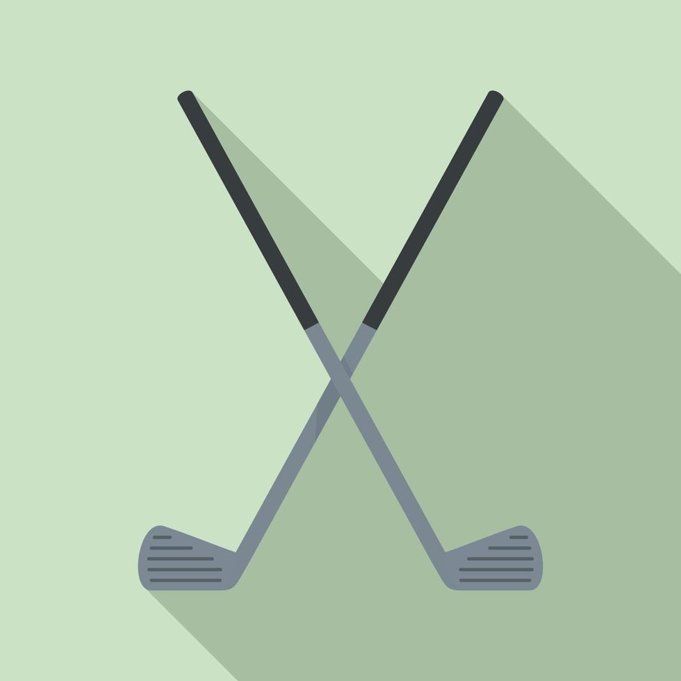 ícone de tacos de golfe cruzados, estilo simples vetor