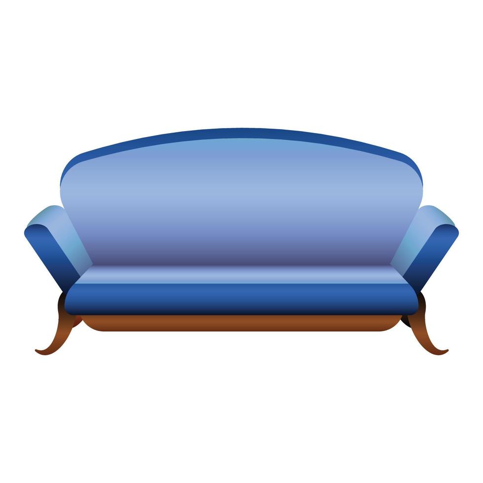 ícone de sofá camelo azul, estilo cartoon vetor