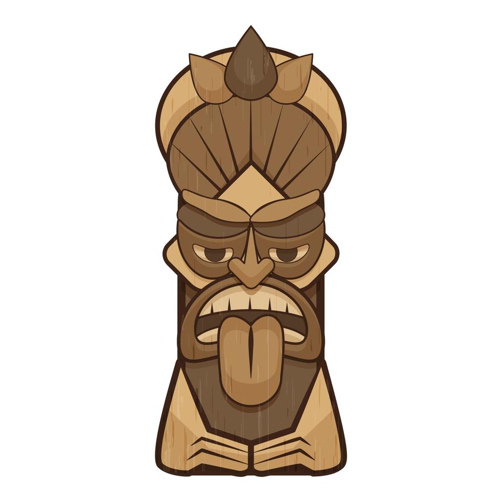ícone da língua do ídolo tiki, estilo cartoon vetor