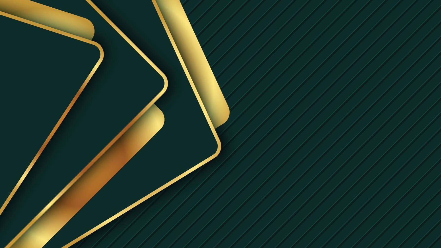 papel de fundo de luxo realista corte estilo 3d conceito moderno. cor verde com elementos de elegância linha dourada. vetor