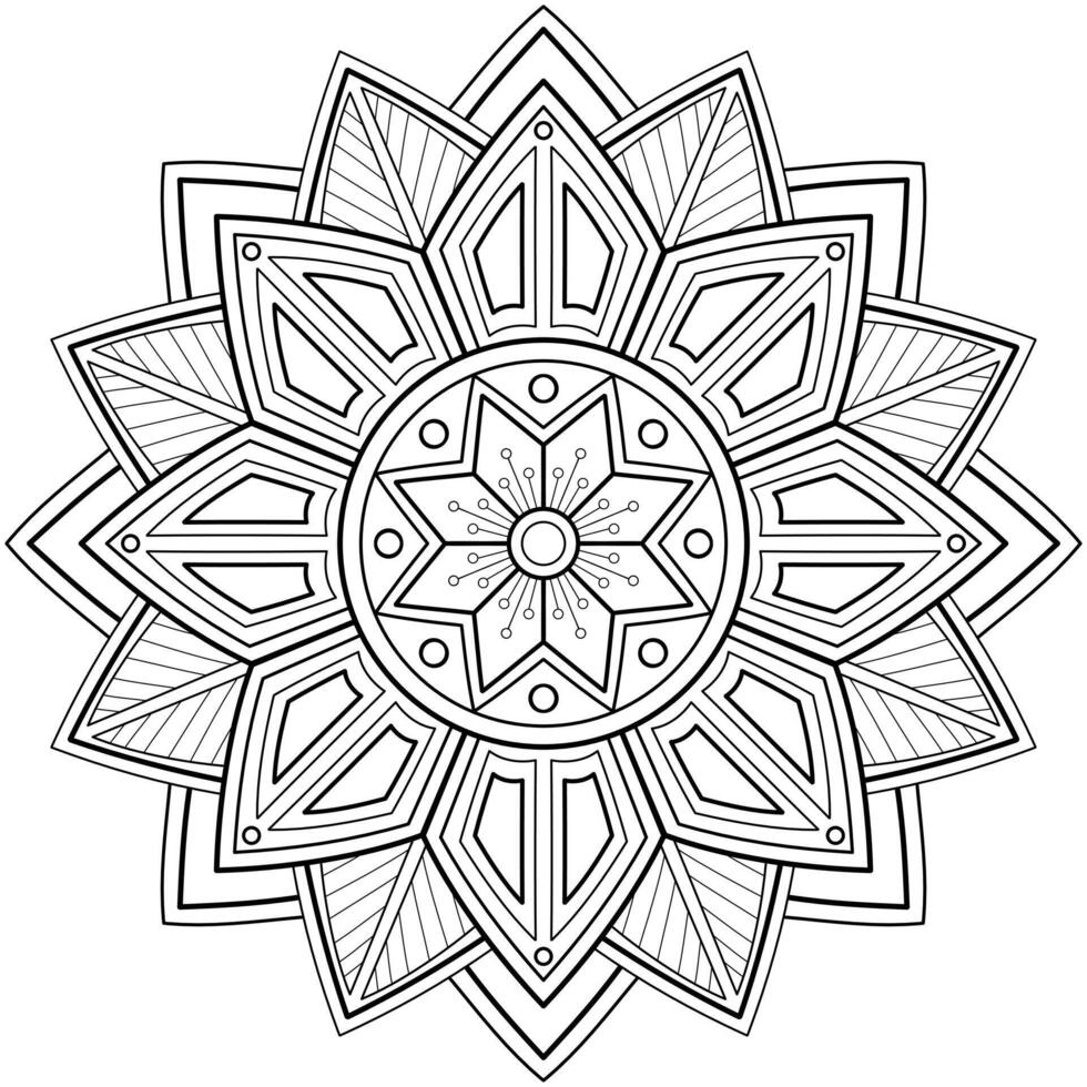 padrão de mandala para arte na parede livro de colorir design de impressão de tatuagem de padrão de renda para uma camisa de pintura de papel de parede e cartões de design de adesivo de estêncil de azulejo ornamento decorativo texturizado. em fundo branco vetor