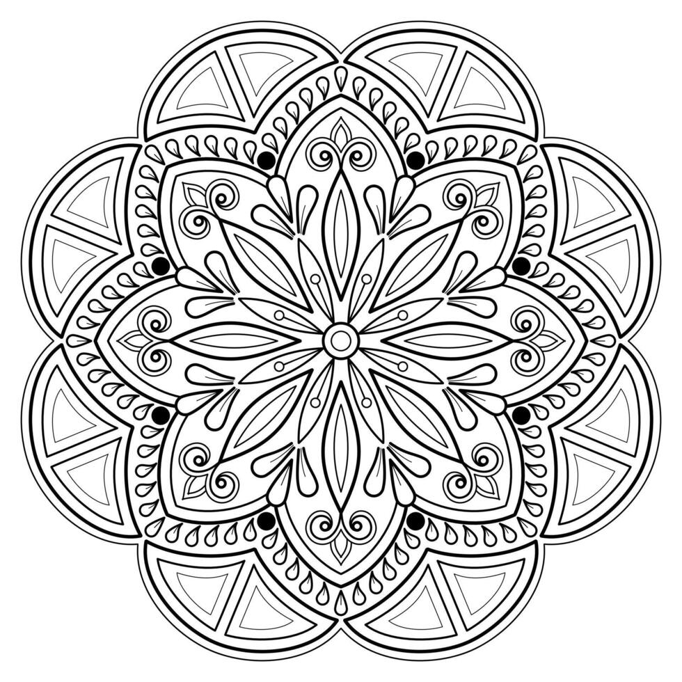 padrão de mandala para arte na parede livro de colorir design de impressão de tatuagem de padrão de renda para uma camisa de pintura de papel de parede e cartões de design de adesivo de estêncil de azulejo ornamento decorativo texturizado. em fundo branco vetor