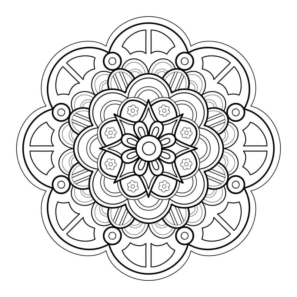 padrão de mandala para arte na parede livro de colorir design de impressão de tatuagem de padrão de renda para uma camisa de pintura de papel de parede e cartões de design de adesivo de estêncil de azulejo ornamento decorativo texturizado. em fundo branco vetor