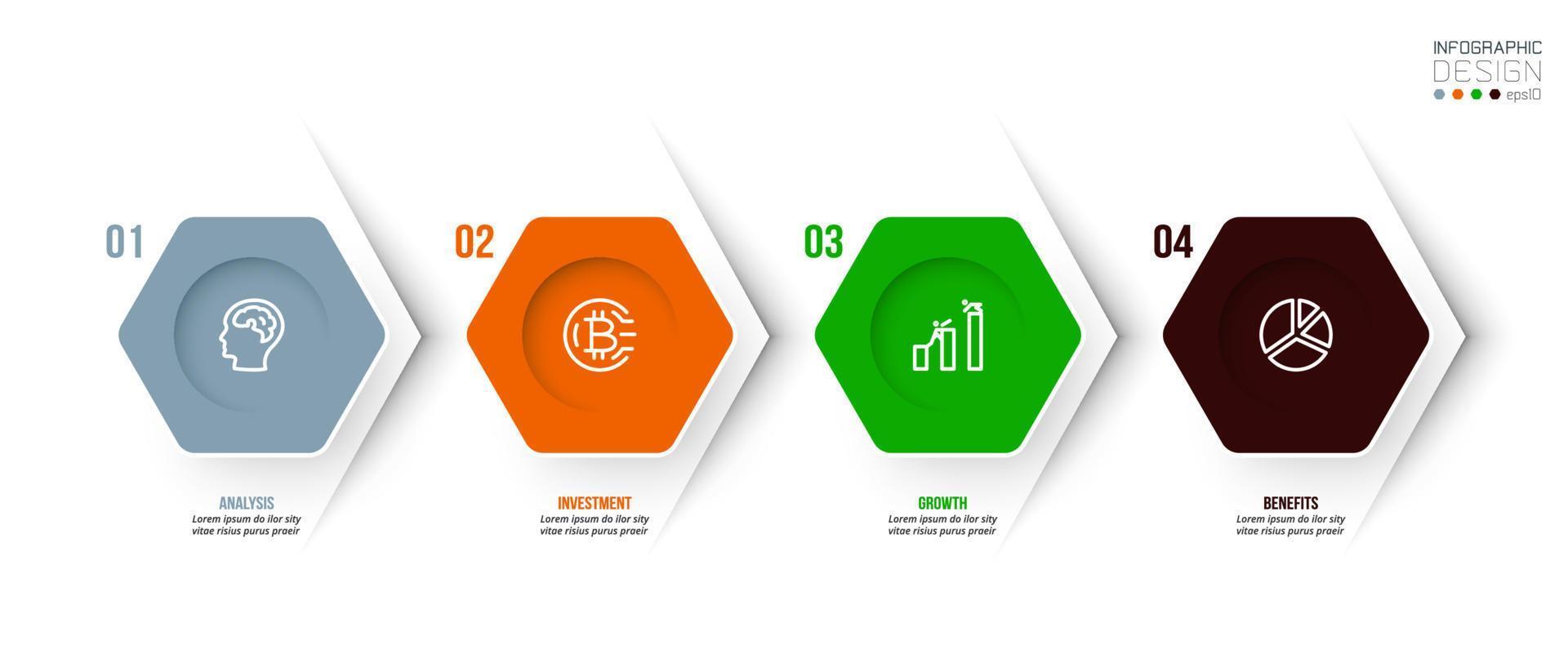 modelo de infográfico de negócios de gráfico de linha do tempo. vetor