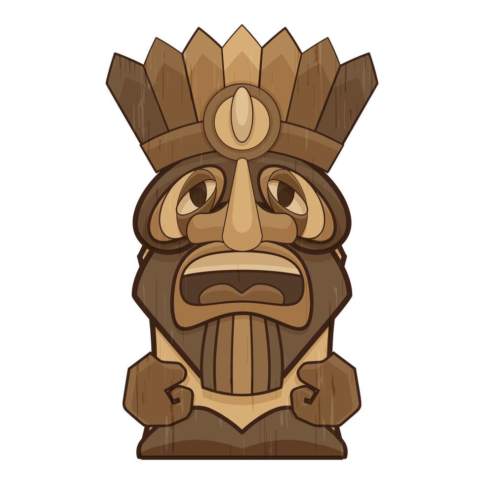 ícone polinésio do ídolo tiki, estilo cartoon vetor