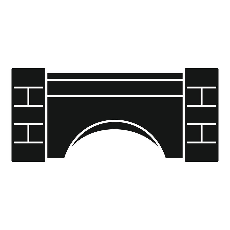 ícone da velha ponte de pedra, estilo simples vetor