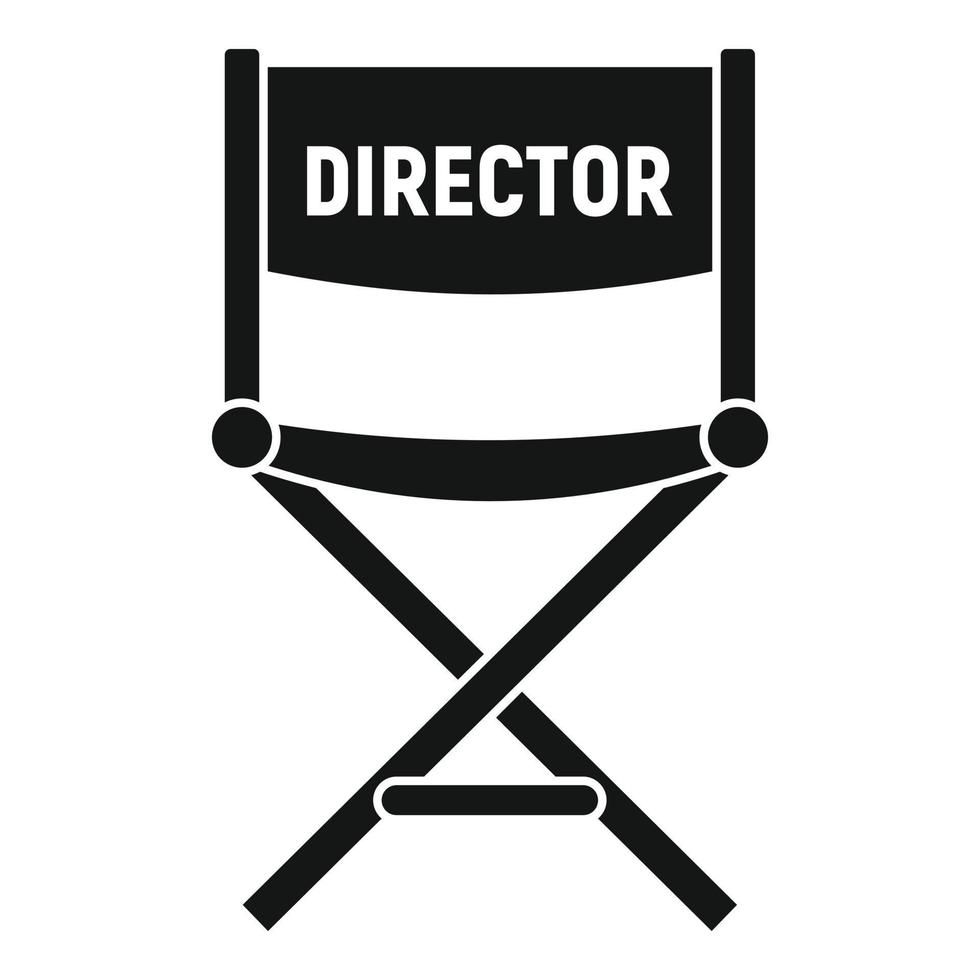 ícone da cadeira do diretor de cinema, estilo simples vetor