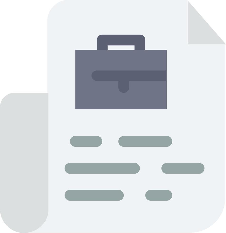 modelo de banner de ícone de vetor de ícone de cor plana de saco de arquivo de trabalho de documento
