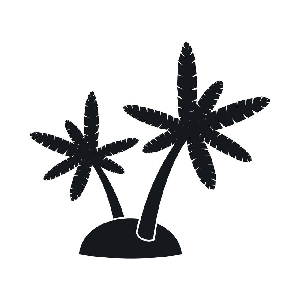 palmeiras no ícone da ilha, estilo simples vetor