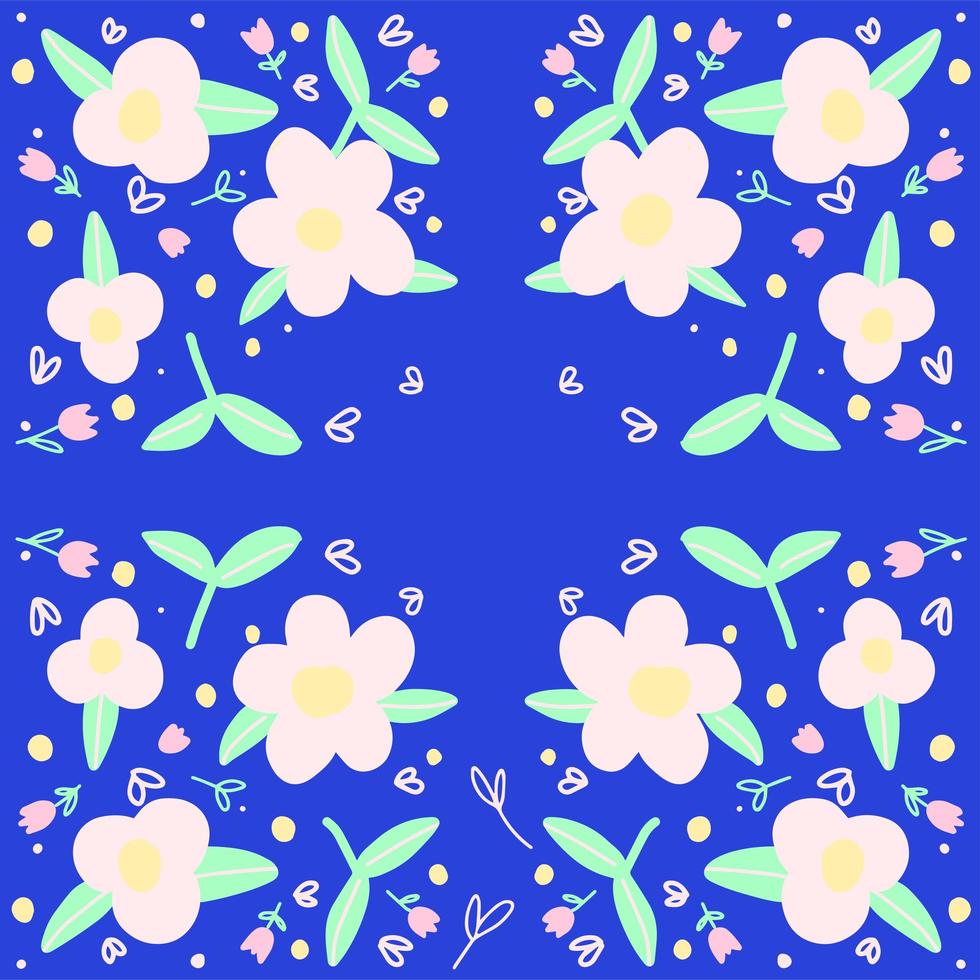 mão desenhada fundo floral vetor