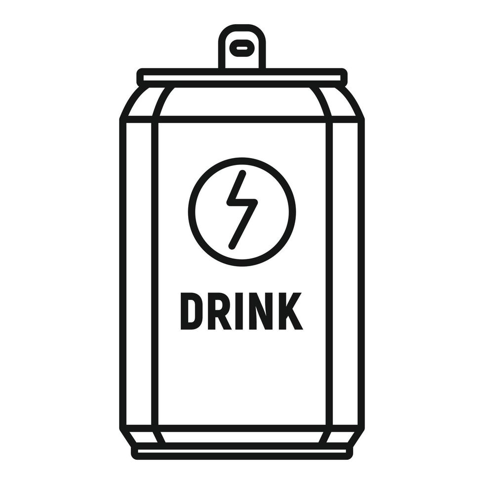 ícone de lata de bebida energética, estilo de estrutura de tópicos vetor