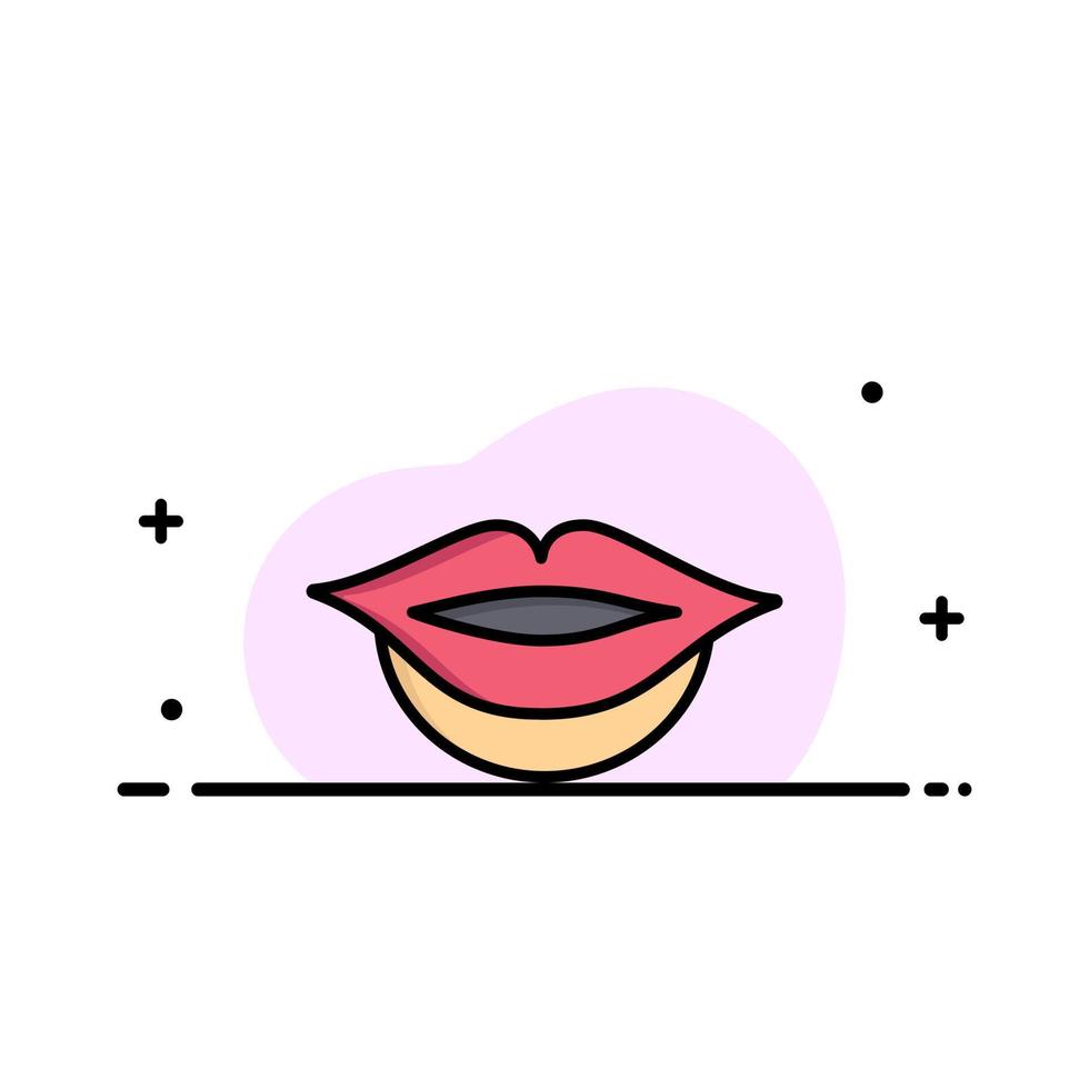 lábios menina modelo de logotipo de negócios cor lisa vetor
