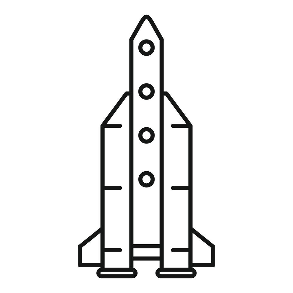 ícone de foguete espacial, estilo de estrutura de tópicos vetor