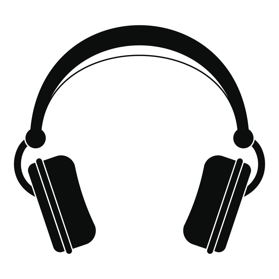 ícone de fones de ouvido dj, estilo simples vetor
