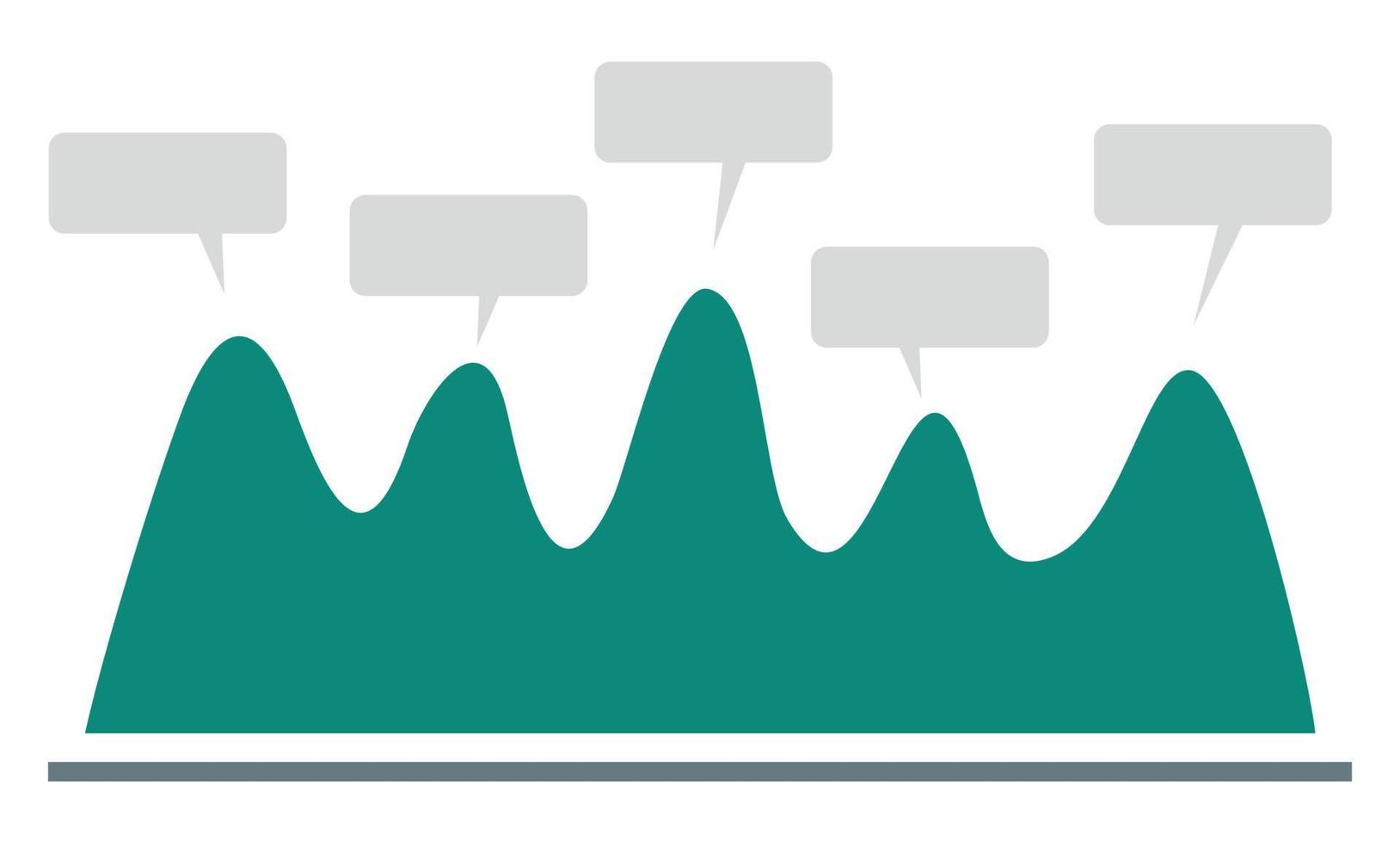 ícone do gráfico de ondas, estilo simples vetor