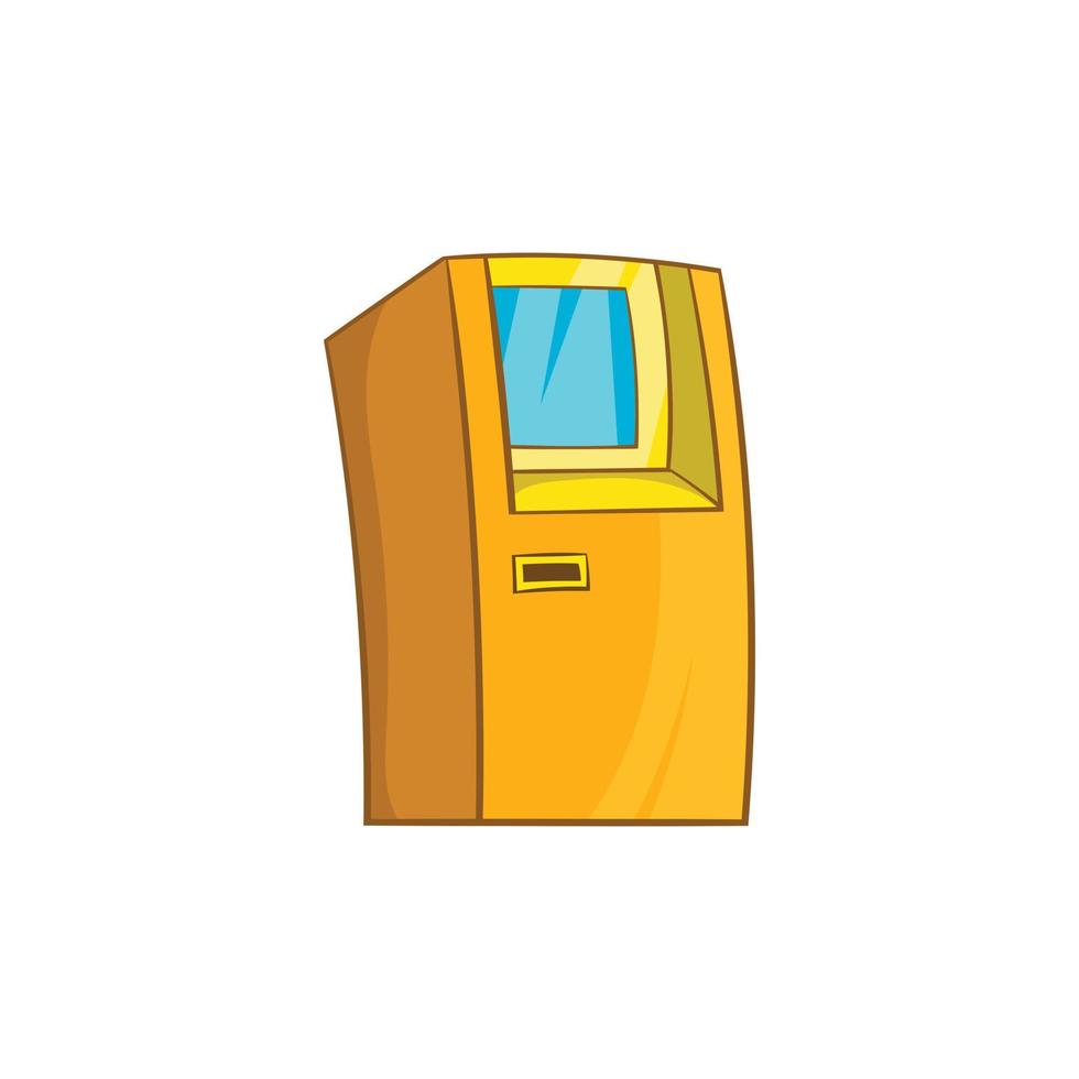 ícone da máquina de dinheiro do banco atm, estilo cartoon vetor