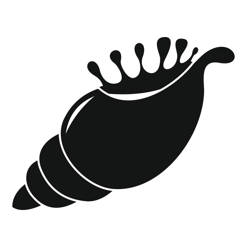 ícone de concha exótica, estilo simples vetor