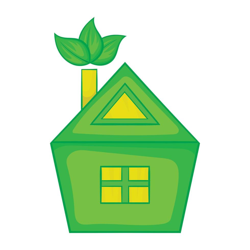 ícone da casa ecológica, estilo cartoon vetor