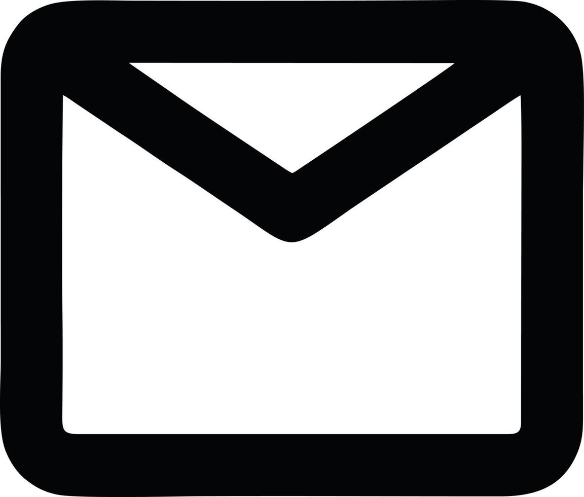 ícone de envelope em imagem vetorial preta, ilustração de envelope em preto sobre fundo branco, um design de envelope em um fundo branco vetor