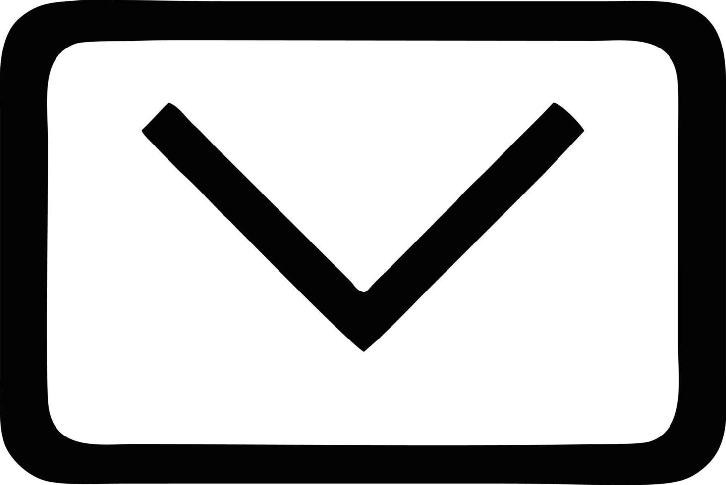 ícone de envelope em imagem vetorial preta, ilustração de envelope em preto sobre fundo branco, um design de envelope em um fundo branco vetor