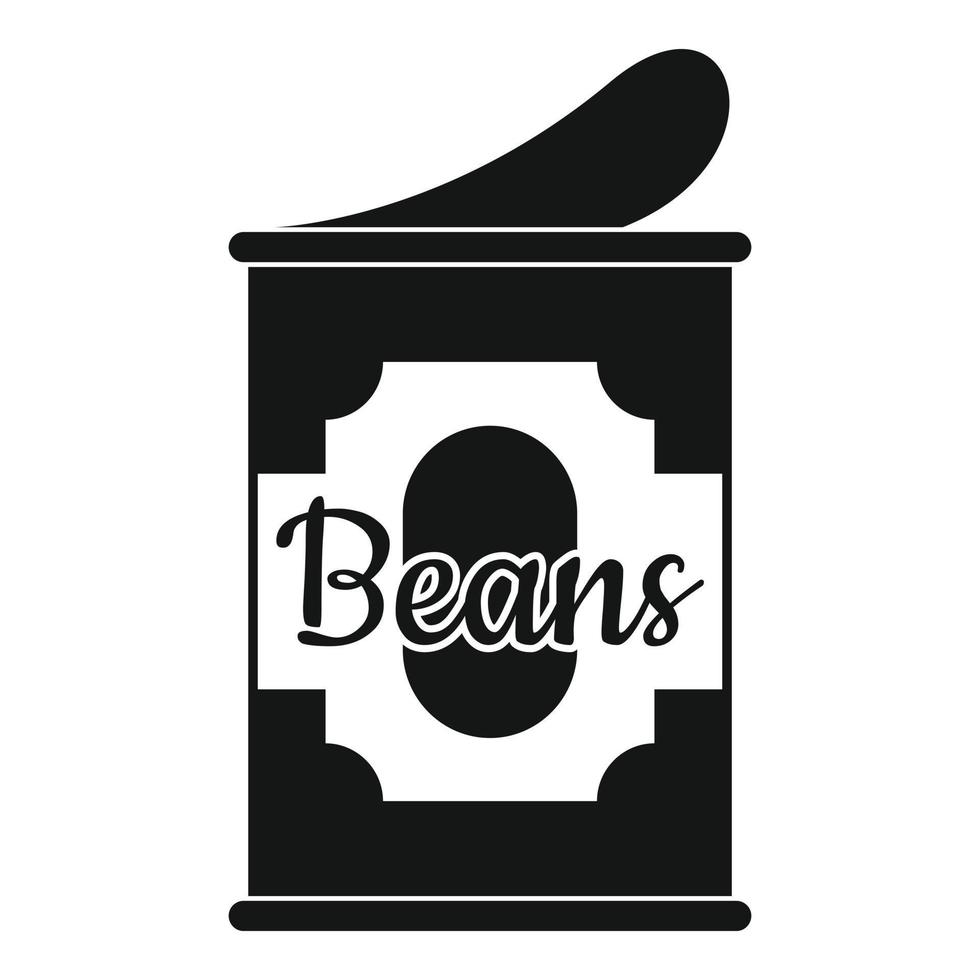 ícone de lata de feijão, estilo simples vetor