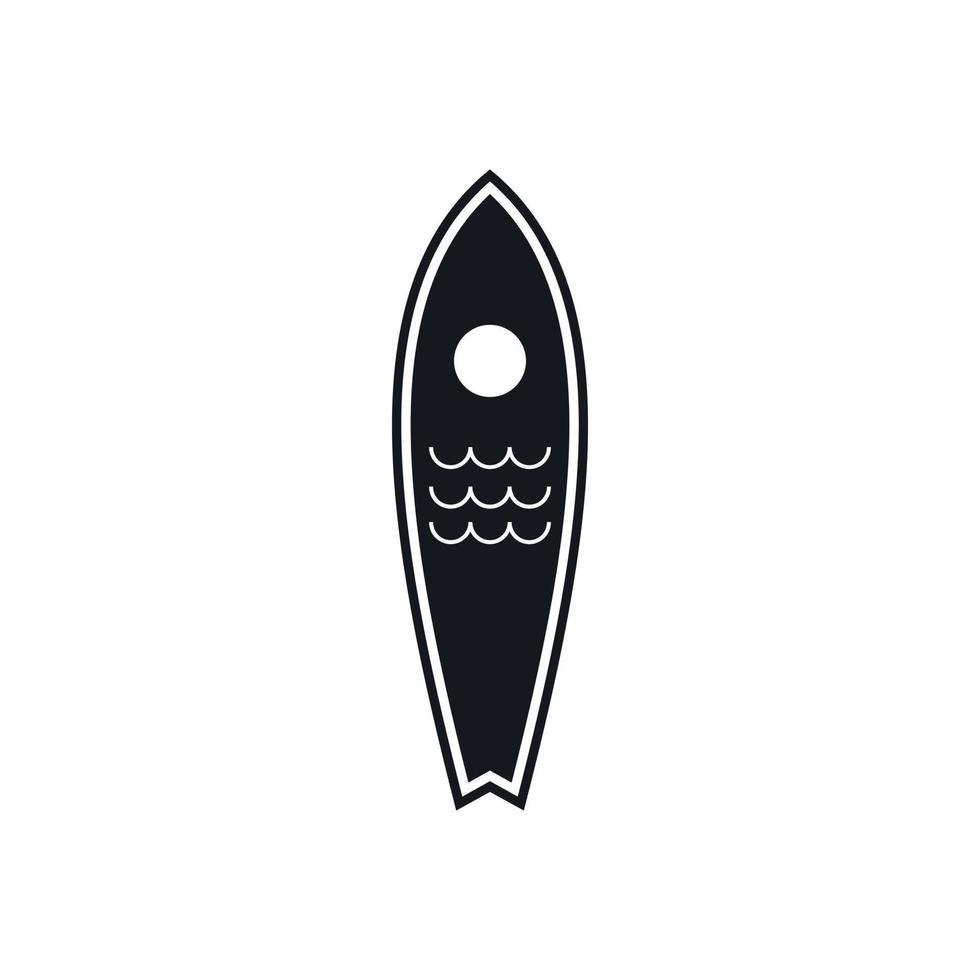 ícone de prancha de surf, estilo simples vetor