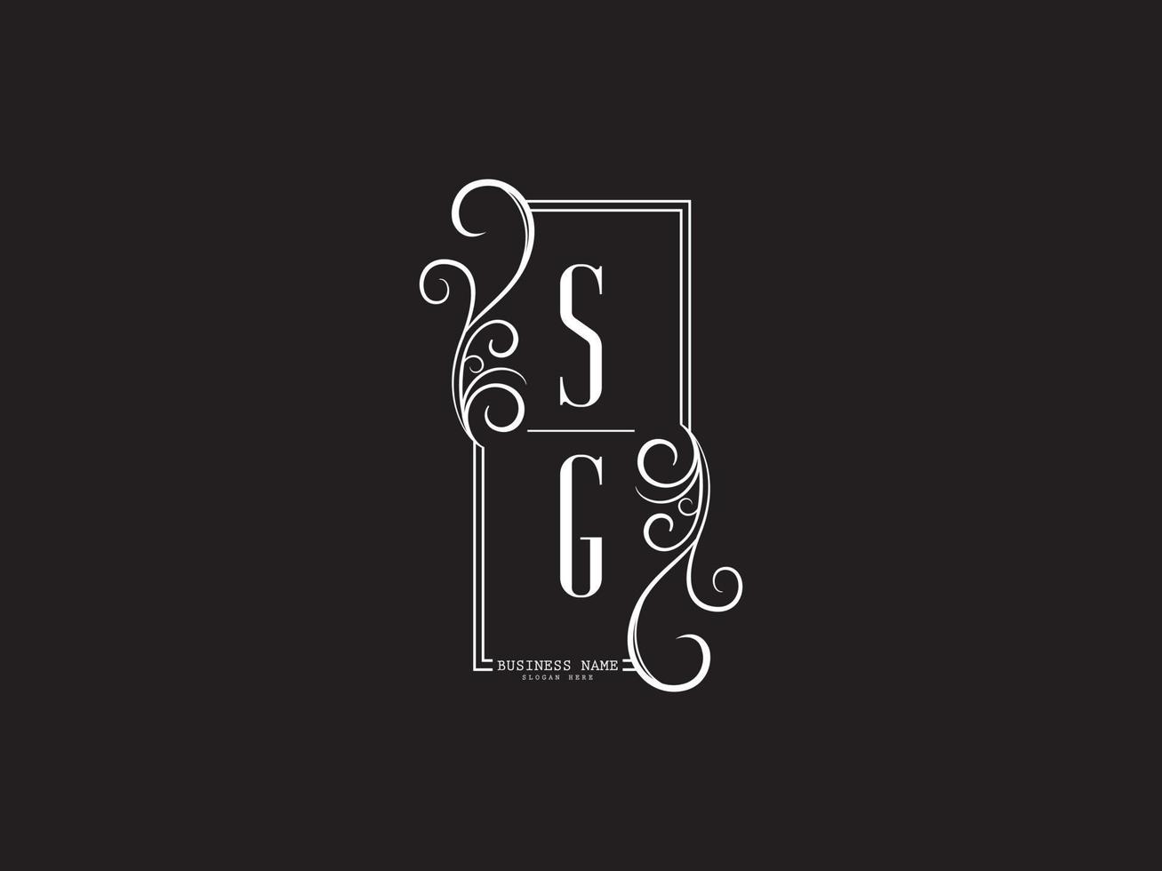 ícone de vetor de carta de logotipo de luxo exclusivo sg