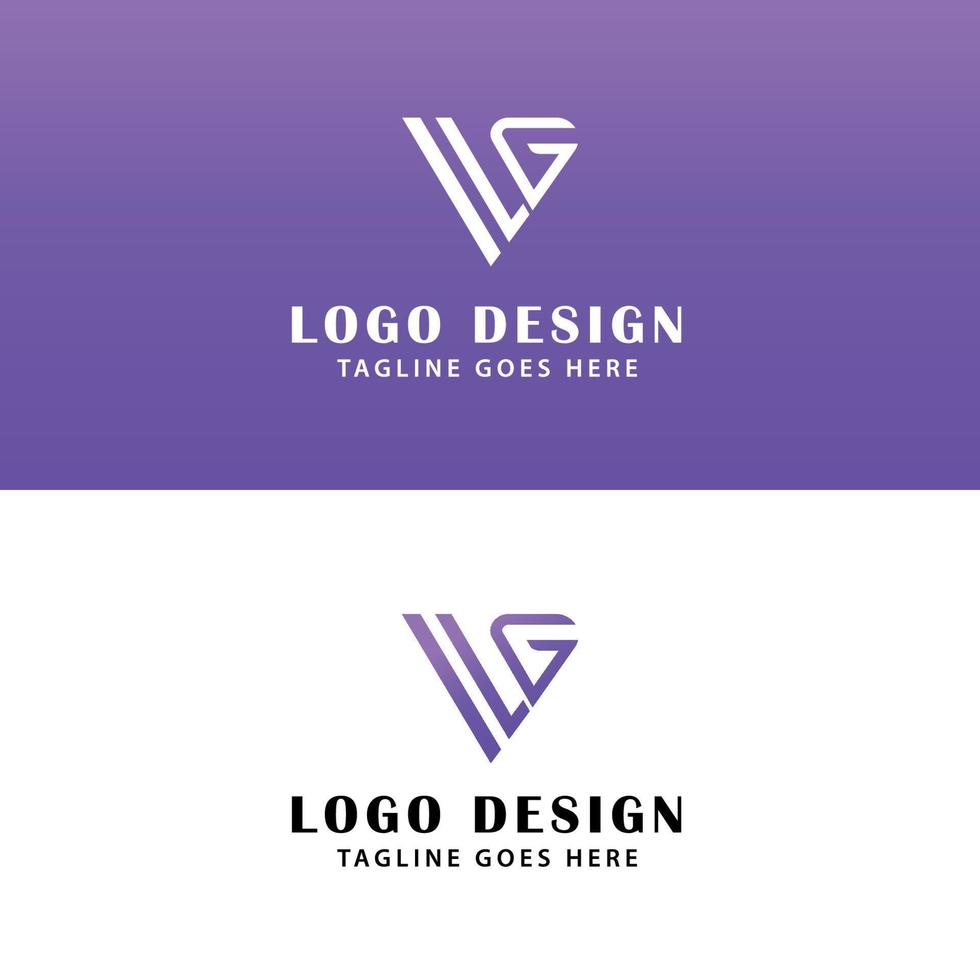 design de logotipo de triângulo de letra ivg vetor