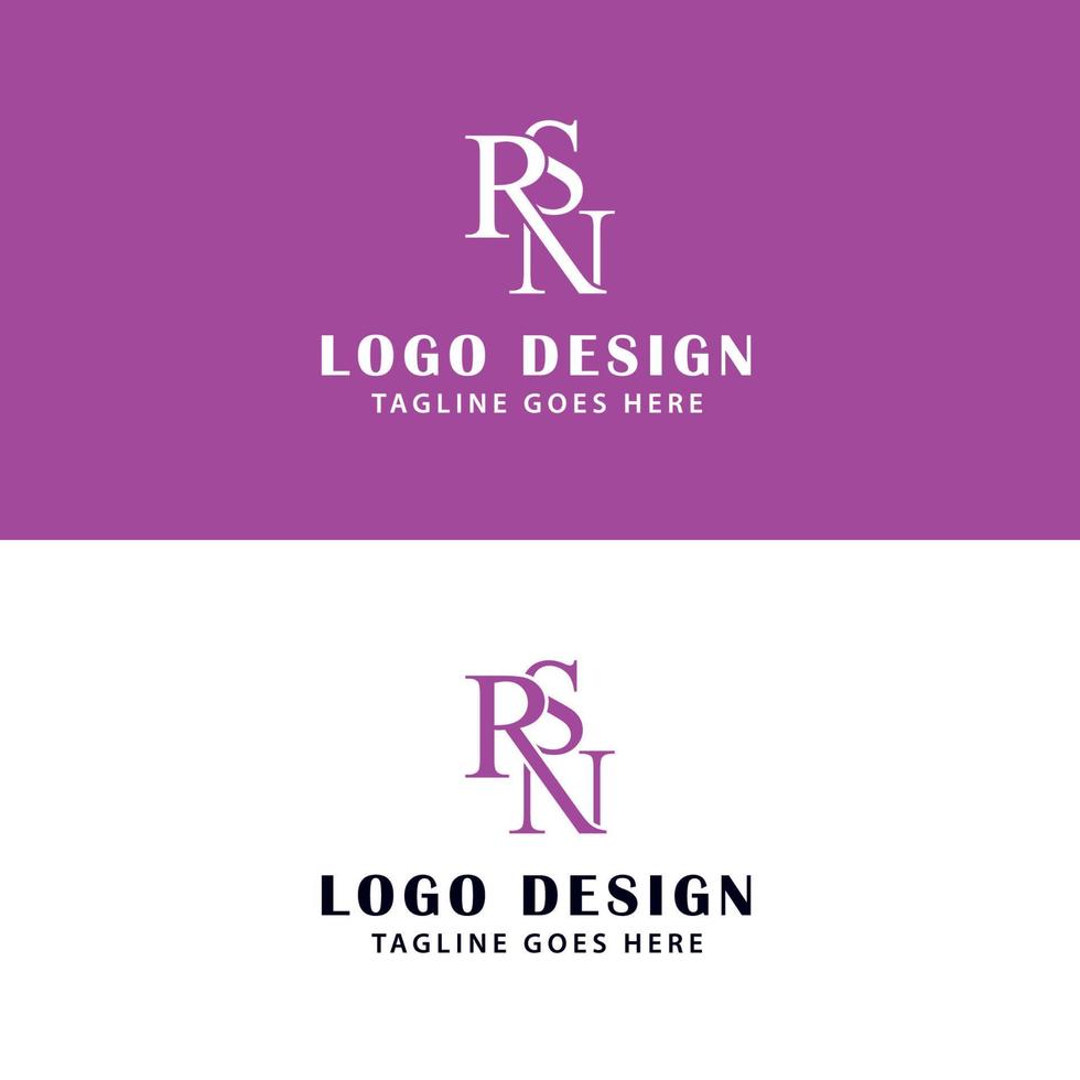 design de logotipo de letra rsn vetor