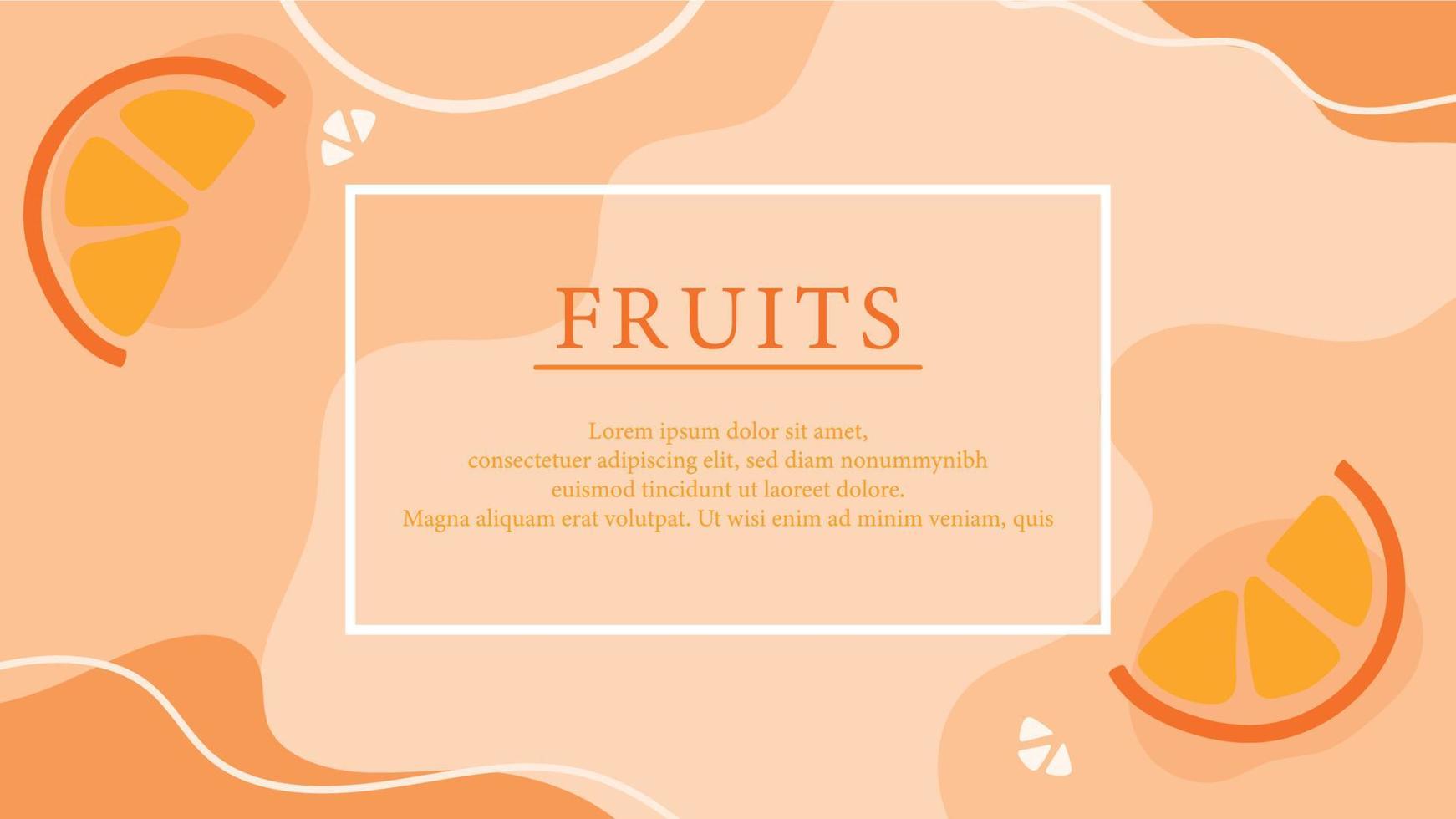 fundo laranja abstrato com ilustração vetorial de frutas laranja vetor