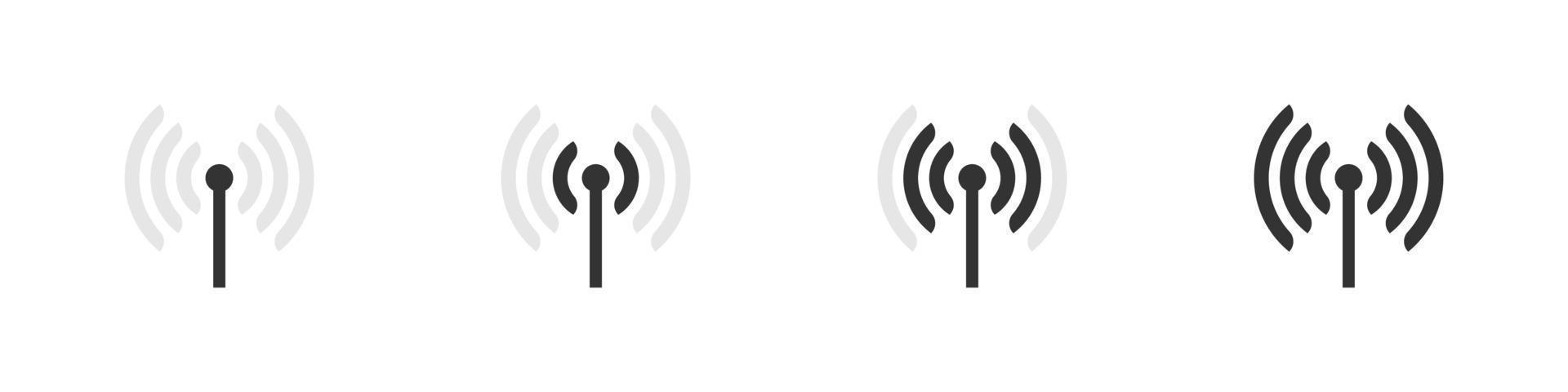antena wifi. conceito de ícones wi-fi. sinal de internet sem fio isolado no fundo branco. ilustração vetorial vetor