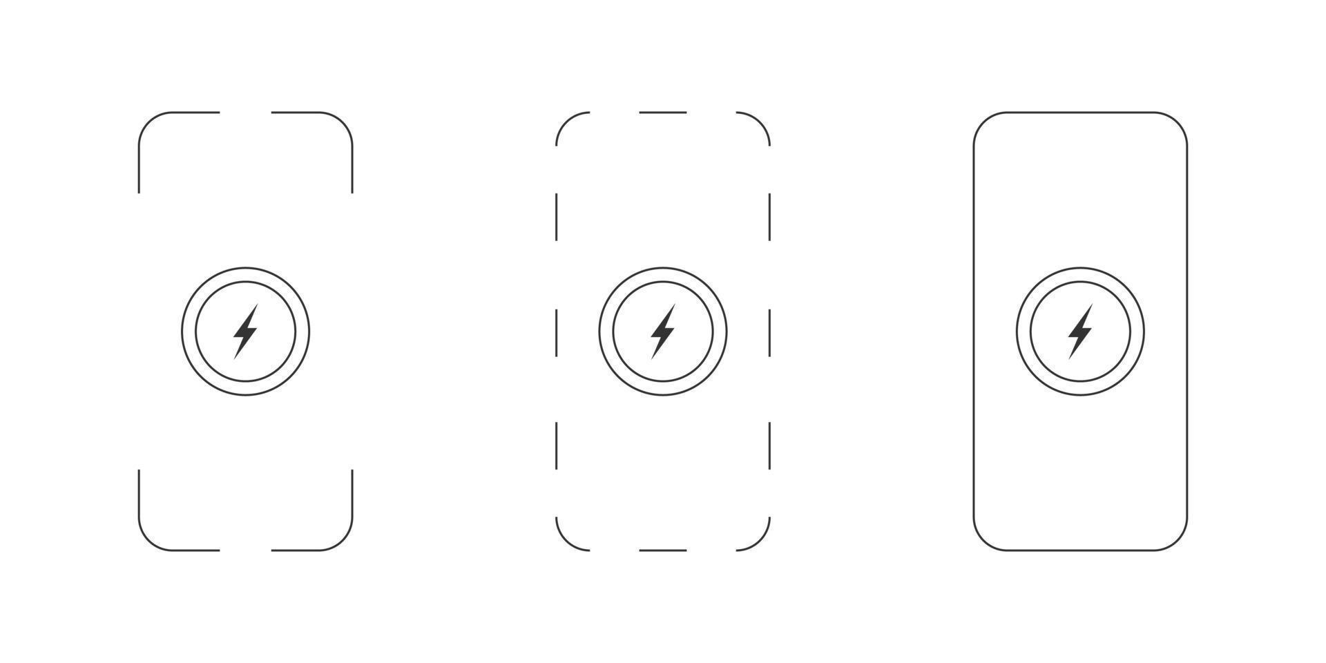 ícones de carregadores sem fio. conceito de carregador sem fio. carregamento sem fio plano moderno. ilustração vetorial vetor