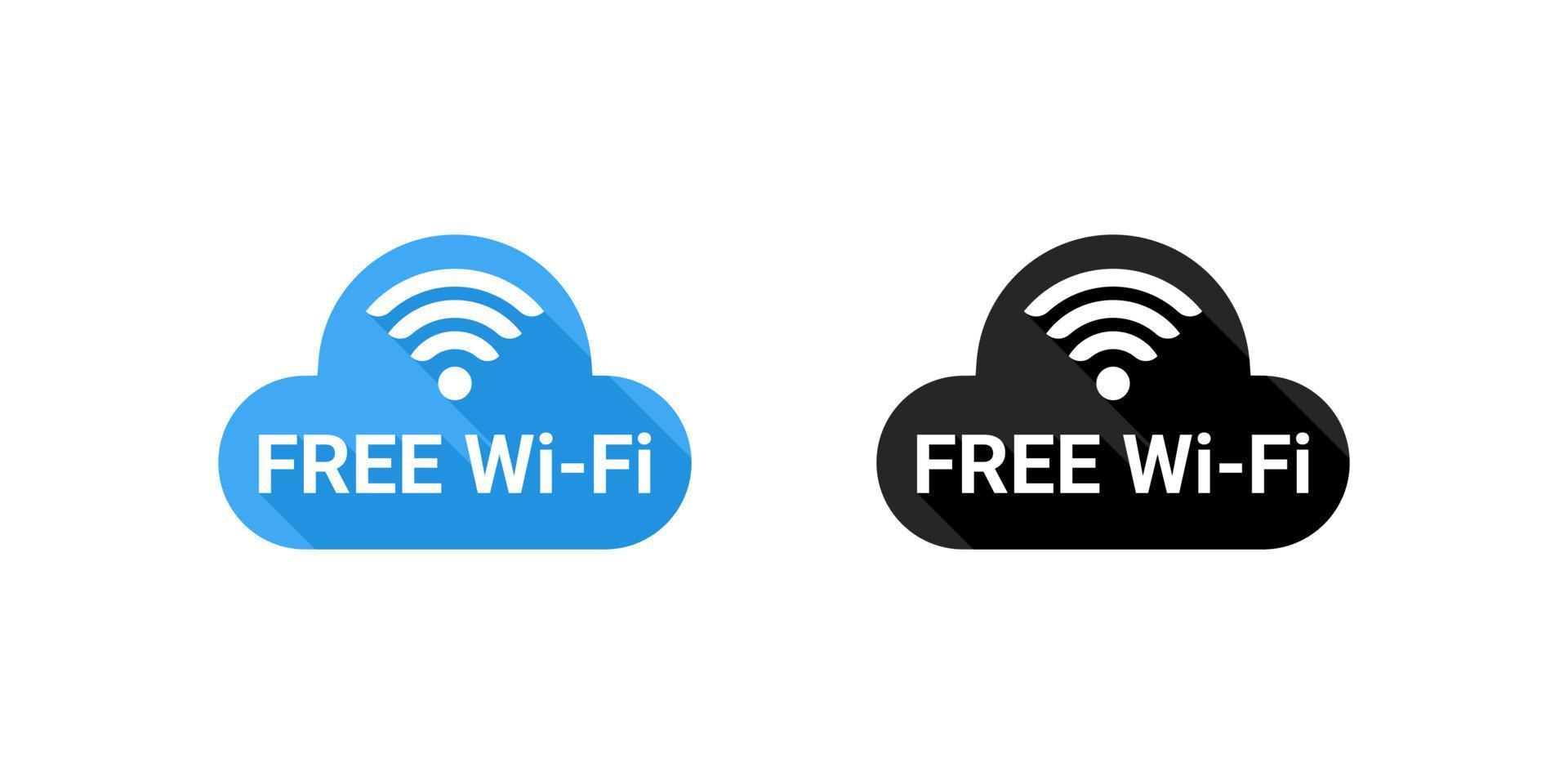 ícones de wi-fi. Wifi grátis. sinal de internet sem fio isolado no fundo branco. ilustração vetorial vetor