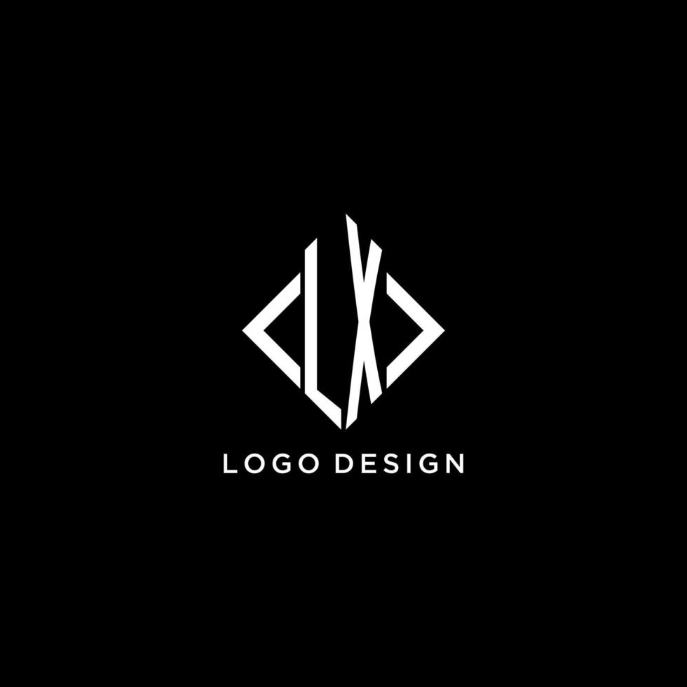 lx monograma inicial com design de logotipo em forma de losango vetor